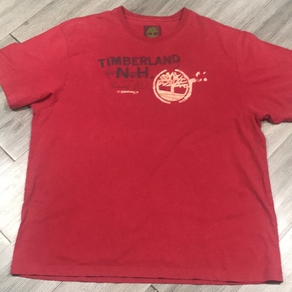 Timberland Red Crew Nevk S/S Screen T-Shirt XXL - Picture 4 of 8